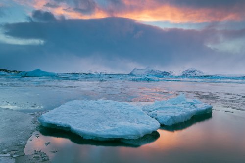 Atardecer en el Jokulsarlon