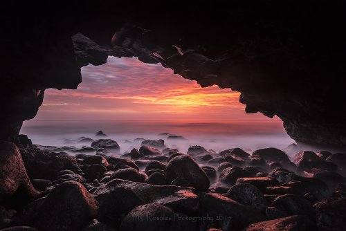 Atardecer de fuego en la isla de La Palma
